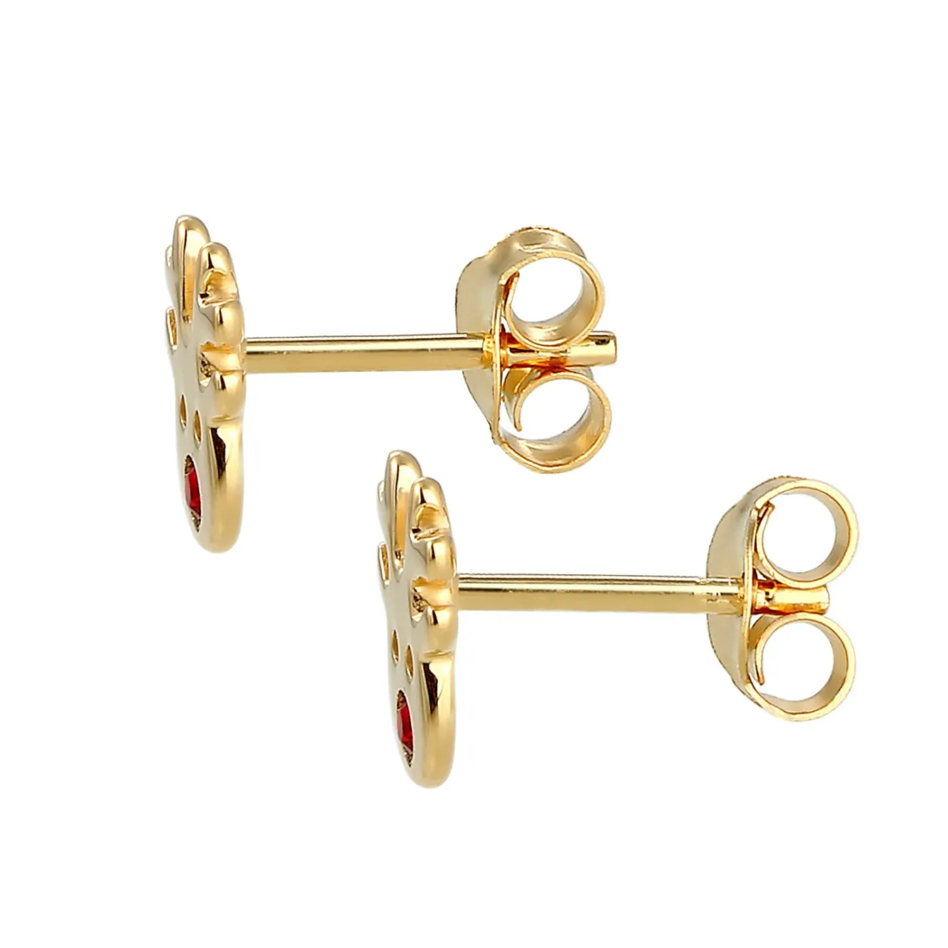 Elli "Ohrstecker Hirsch | Kristall ( Rot )<Kinder Kinderschmuck