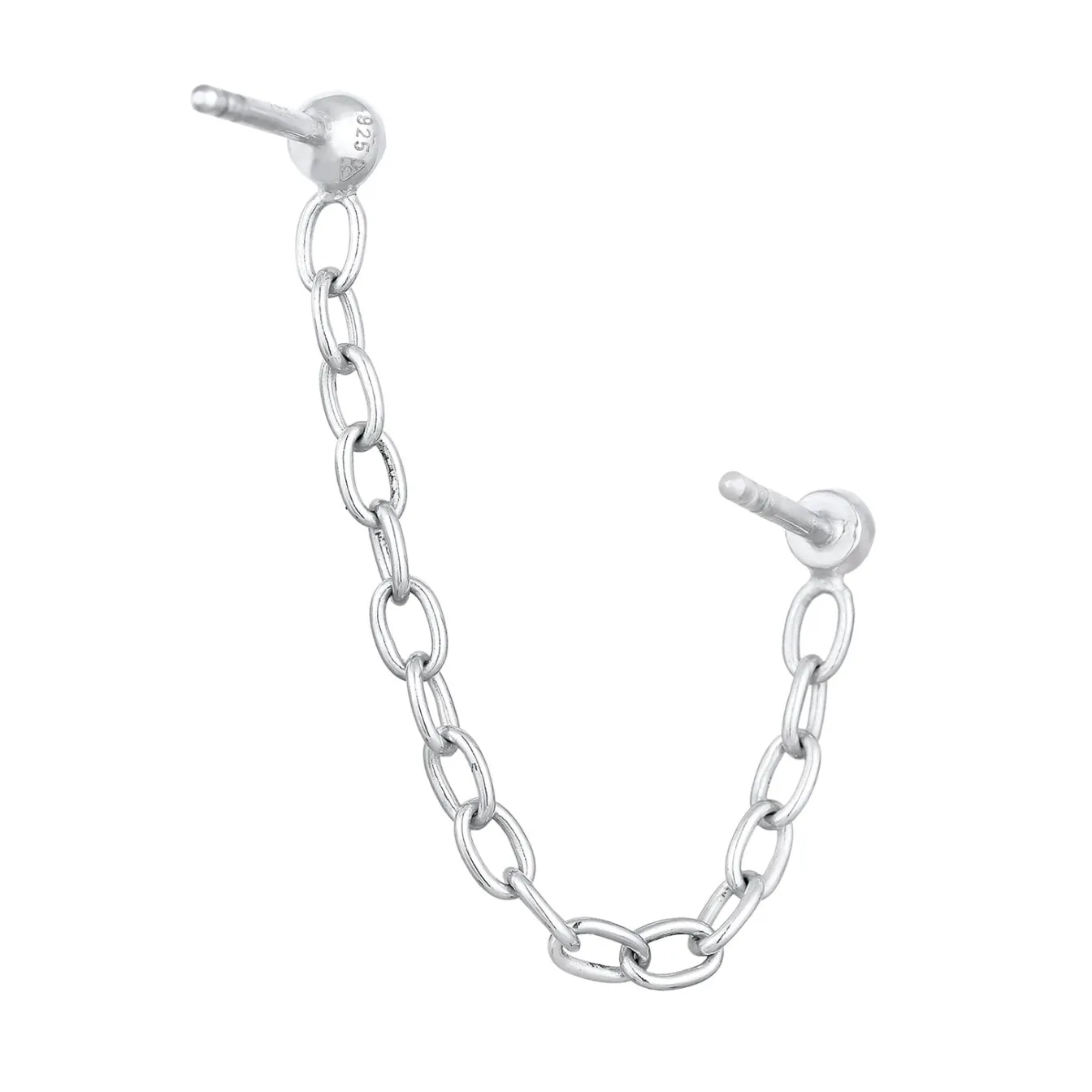 Elli "Ohrstecker Kette | Kristall (Weiß)< Ohrringe|Silber