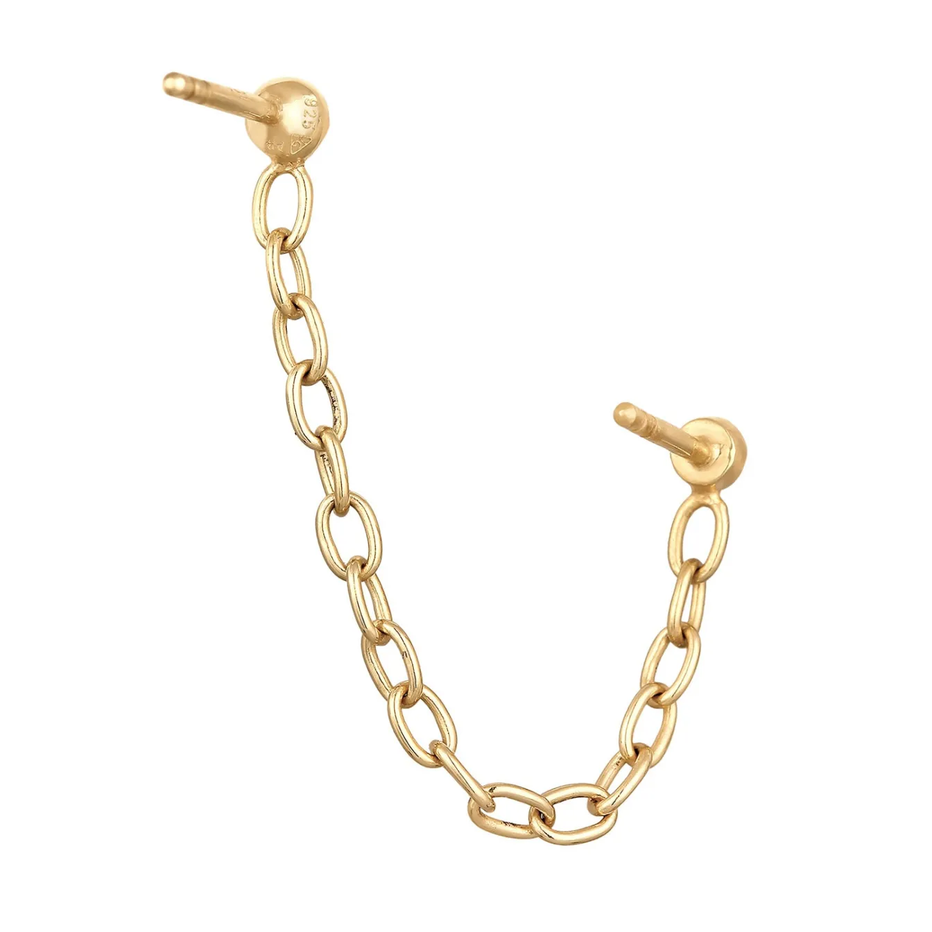 Elli "Ohrstecker Kette | Kristall (Weiß)< Ohrringe|Silber