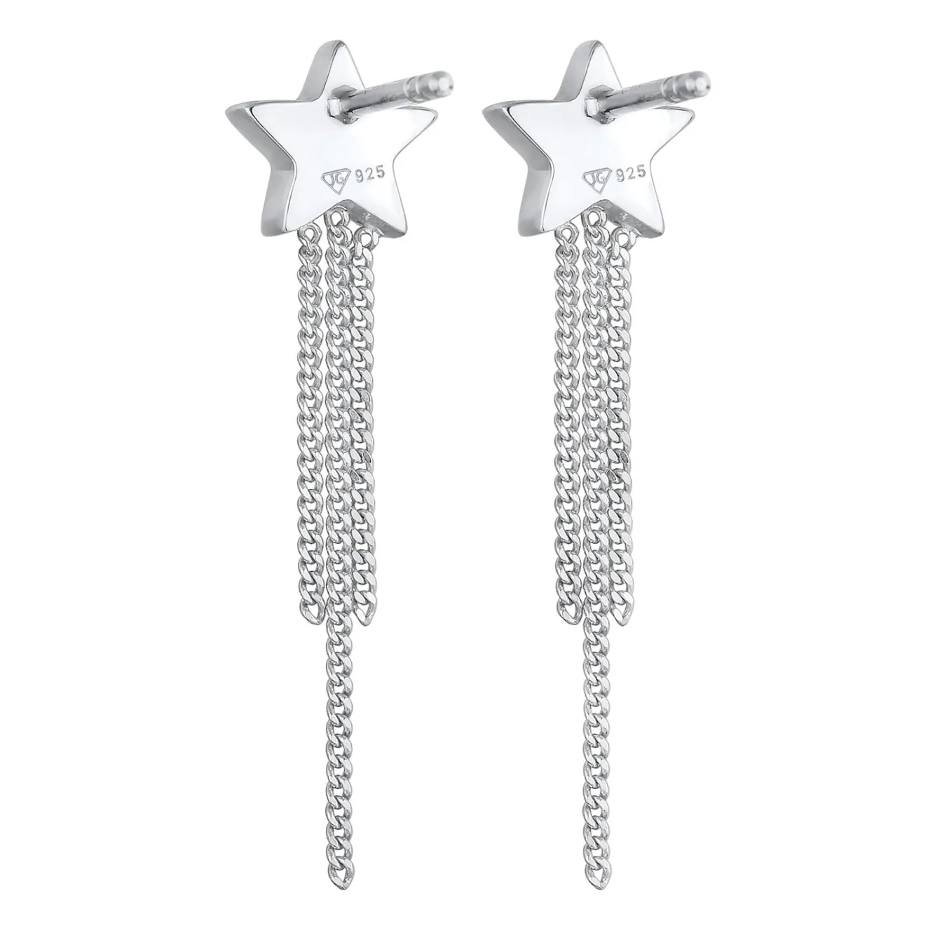 Elli "Ohrstecker Kette Stern | Kristall (Weiß)< Ohrringe|Silber