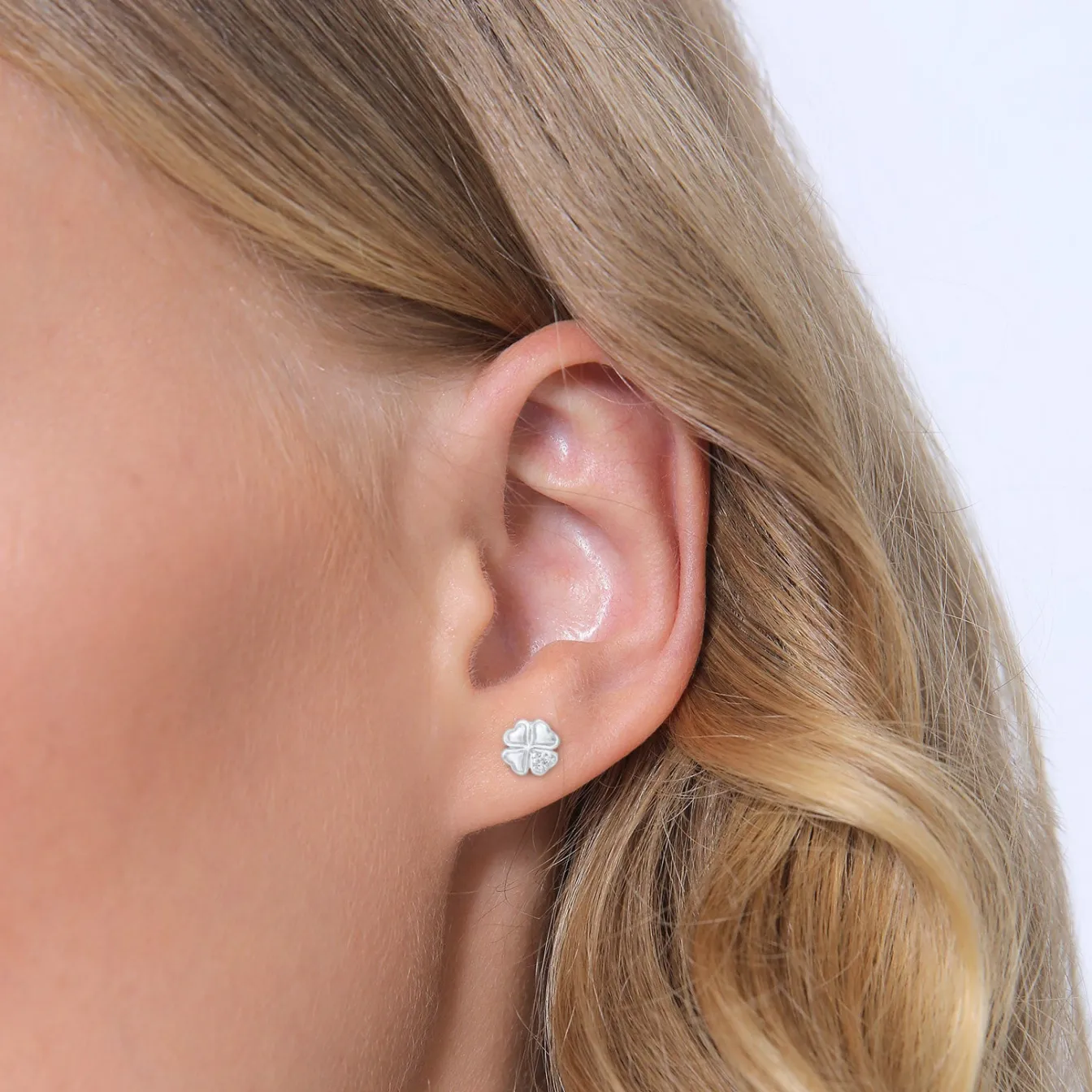 Elli "Ohrstecker Kleeblatt | Diamant (Weiß, 0.03 ct.)< Symbol-schmuck|Letzte Chance