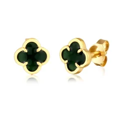 Elli "Ohrstecker Kleeblatt | Emaille (Weiß)< Symbol-schmuck|Ohrringe