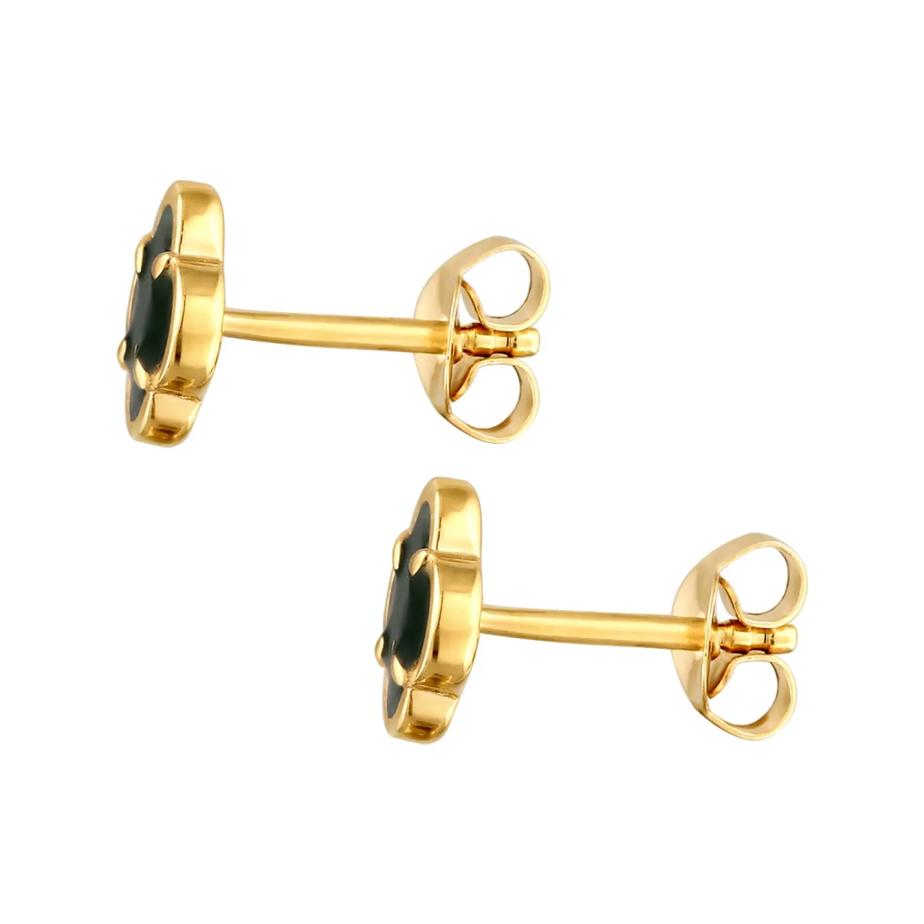 Elli "Ohrstecker Kleeblatt | Emaille (Weiß)< Symbol-schmuck|Ohrringe