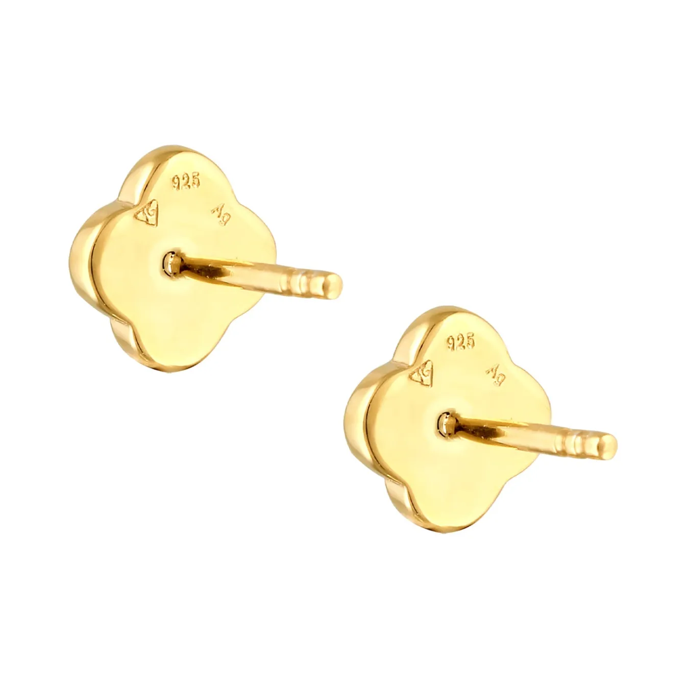 Elli "Ohrstecker Kleeblatt | Emaille (Weiß)< Symbol-schmuck|Ohrringe