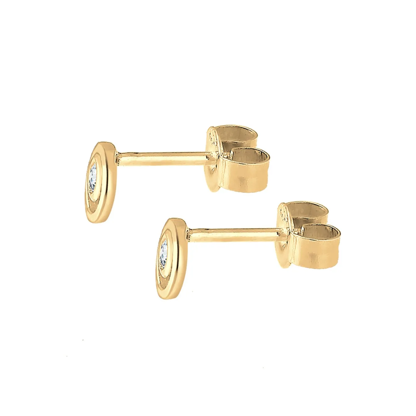 Elli "Ohrstecker Kreis | Diamant ( Weiß, 0,06 ct )< Ohrringe|Echtgold