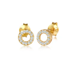 Elli "Ohrstecker Kreis | Diamant ( Weiß, 0,13 ct )< Ohrringe|Silber