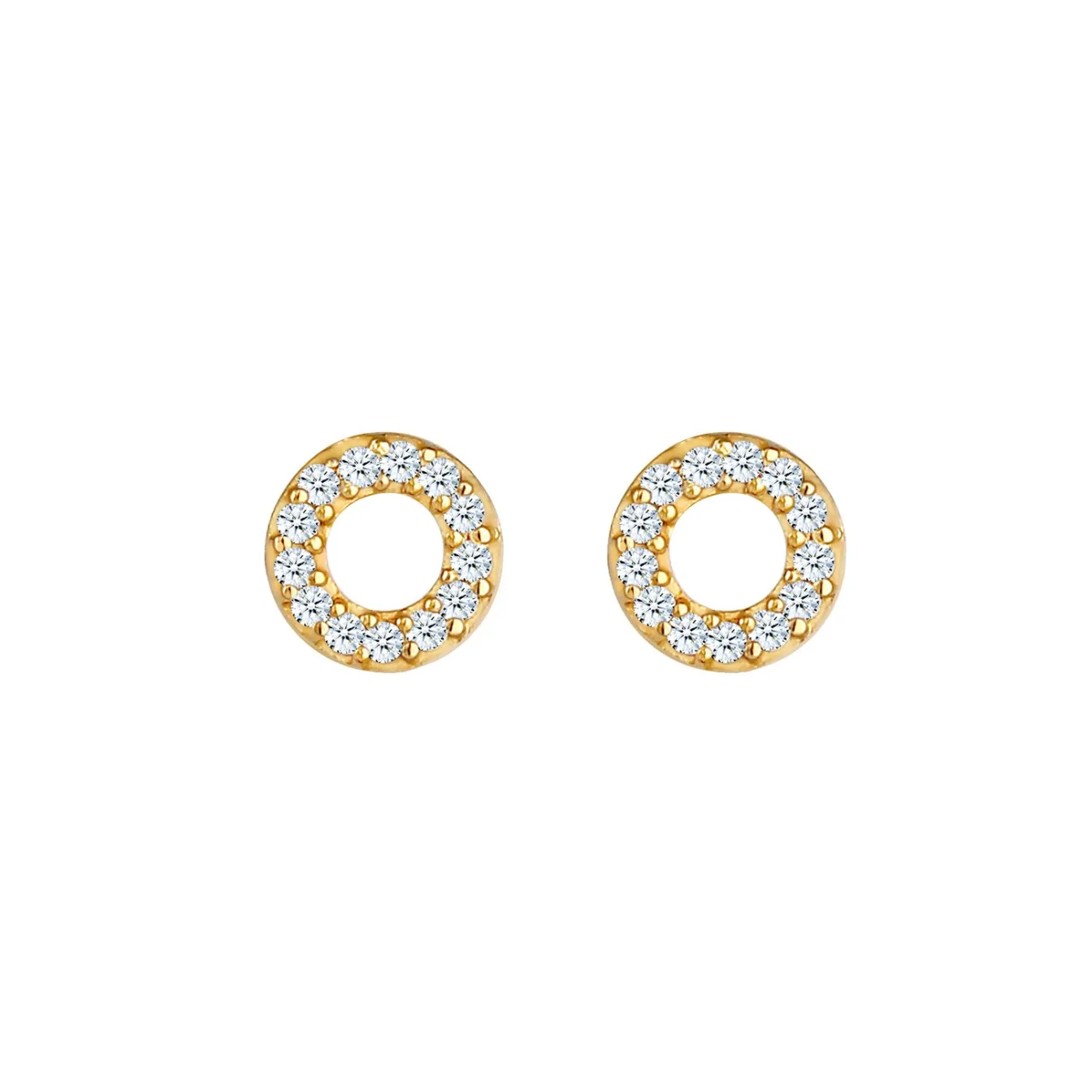 Elli "Ohrstecker Kreis | Diamant ( Weiß, 0,13 ct )< Ohrringe|Silber