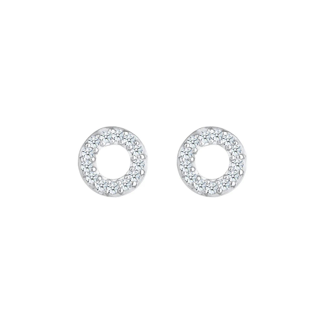 Elli "Ohrstecker Kreis | Diamant ( Weiß, 0,13 ct )< Ohrringe|Silber