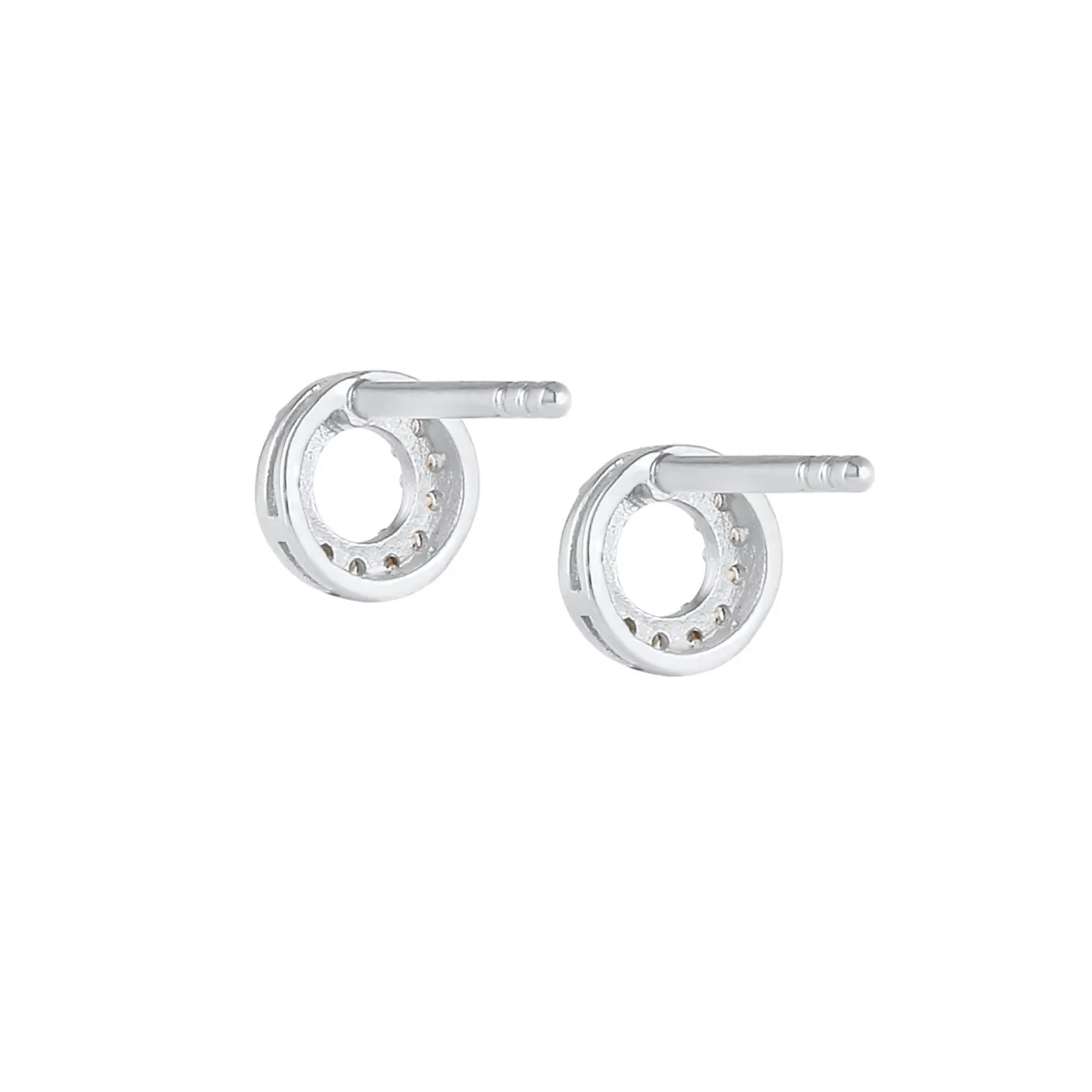 Elli "Ohrstecker Kreis | Diamant ( Weiß, 0,13 ct )< Ohrringe|Silber