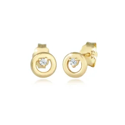 Elli "Ohrstecker Kreis | Diamant ( Weiß, 0,03 ct )< Ohrringe|Echtgold