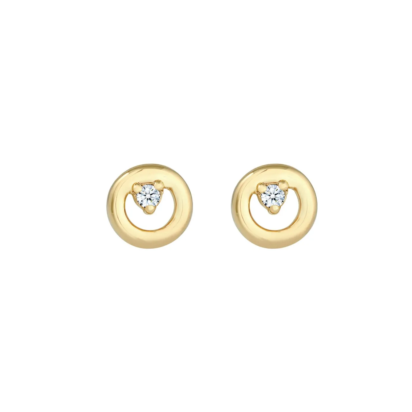 Elli "Ohrstecker Kreis | Diamant ( Weiß, 0,03 ct )< Ohrringe|Echtgold