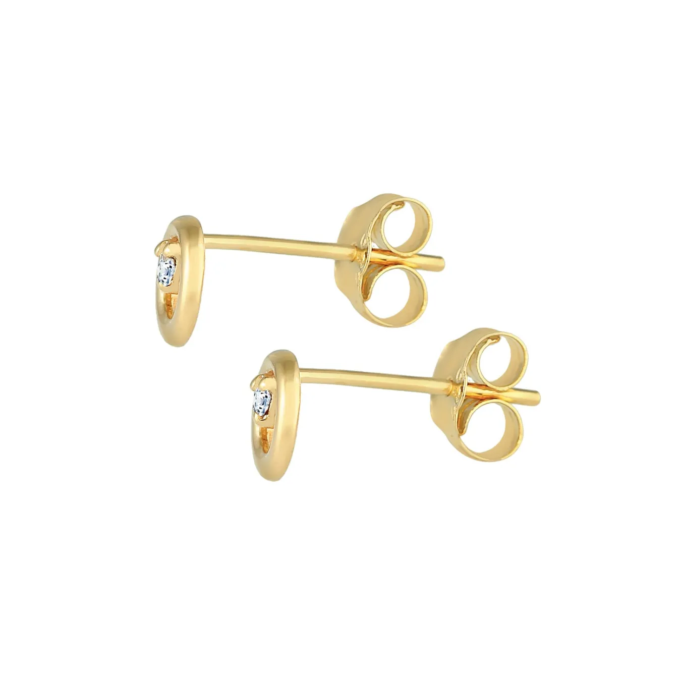 Elli "Ohrstecker Kreis | Diamant ( Weiß, 0,03 ct )< Ohrringe|Echtgold