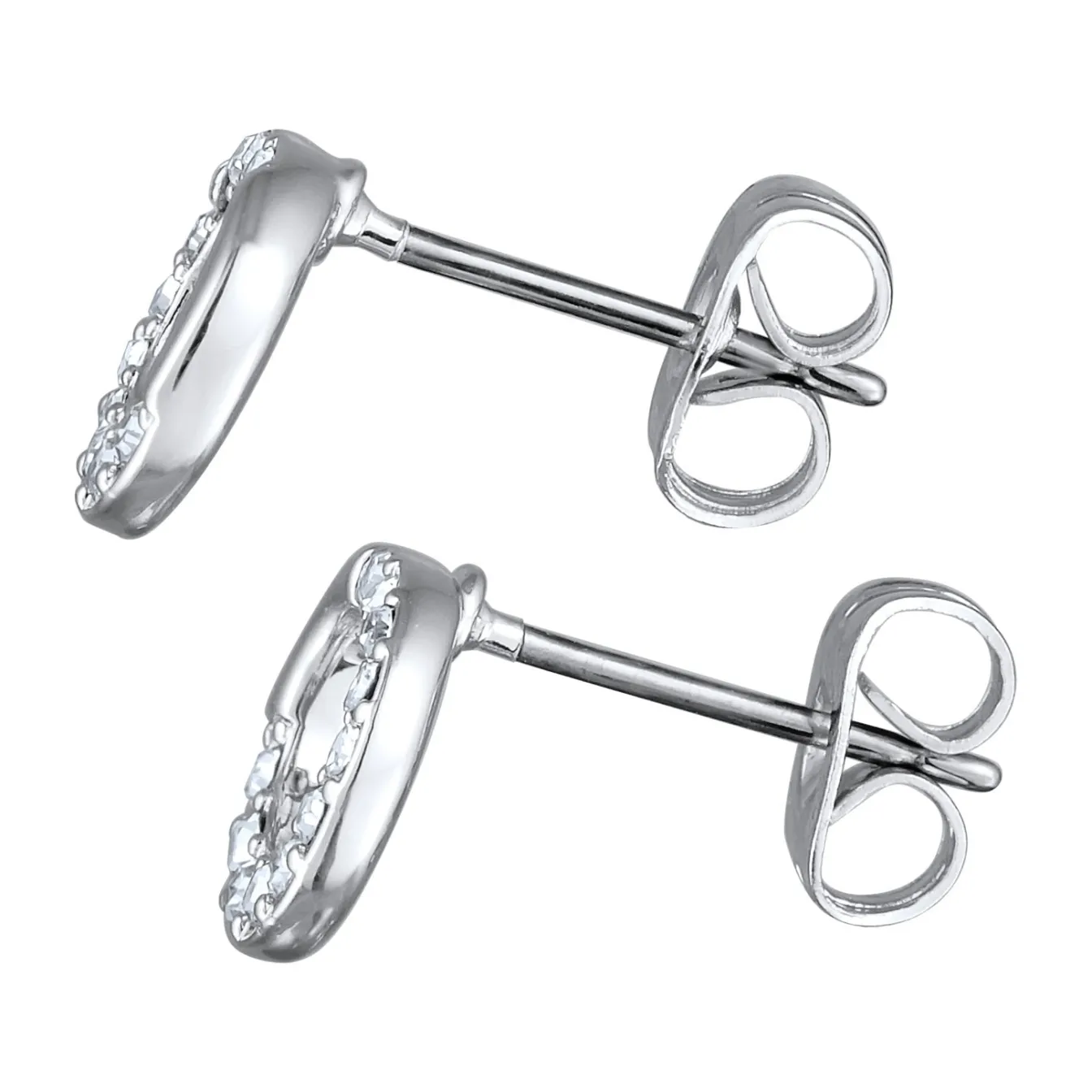 Elli "Ohrstecker Kreis | Kristalle (Weiß)< Ohrringe