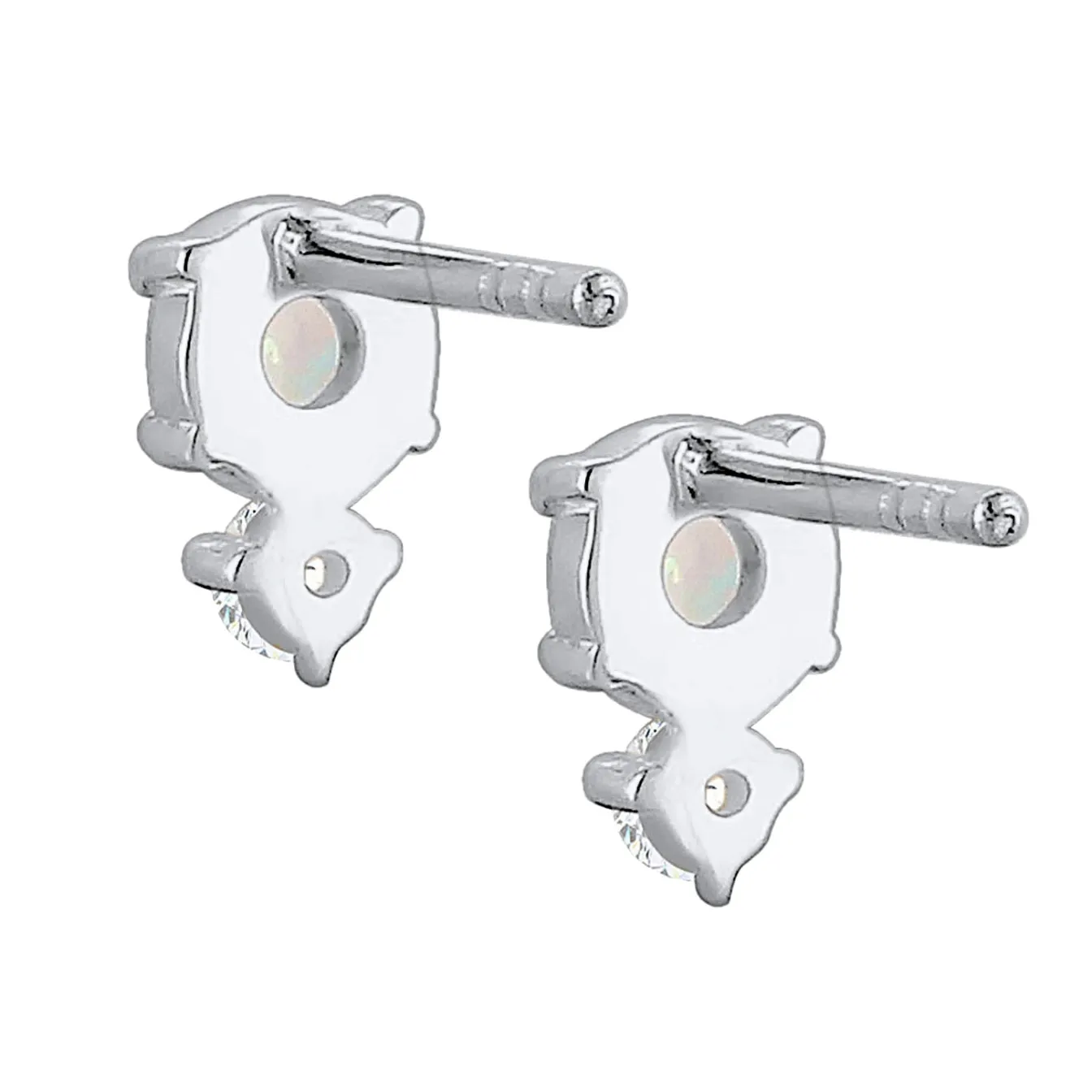 Elli "Ohrstecker Kreis | Opal ( Weiß )< Vergoldet|Ohrringe