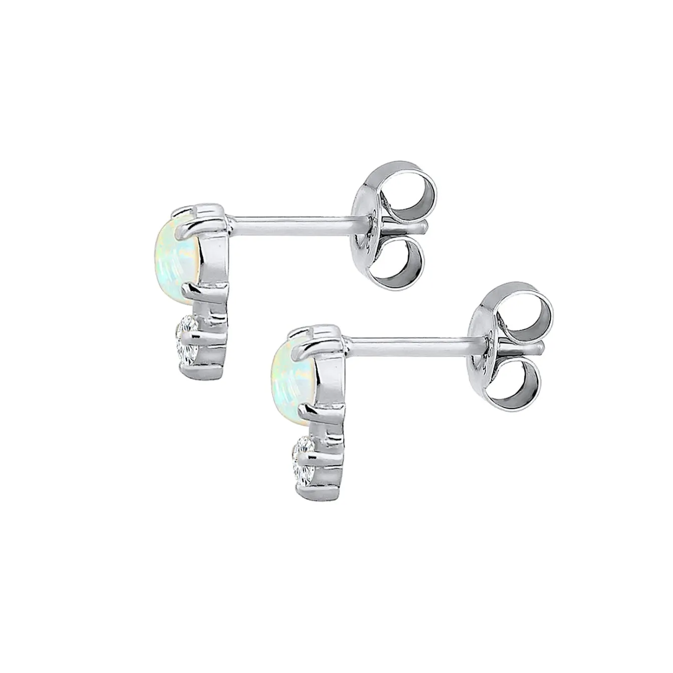 Elli "Ohrstecker Kreis | Opal ( Weiß )< Vergoldet|Ohrringe