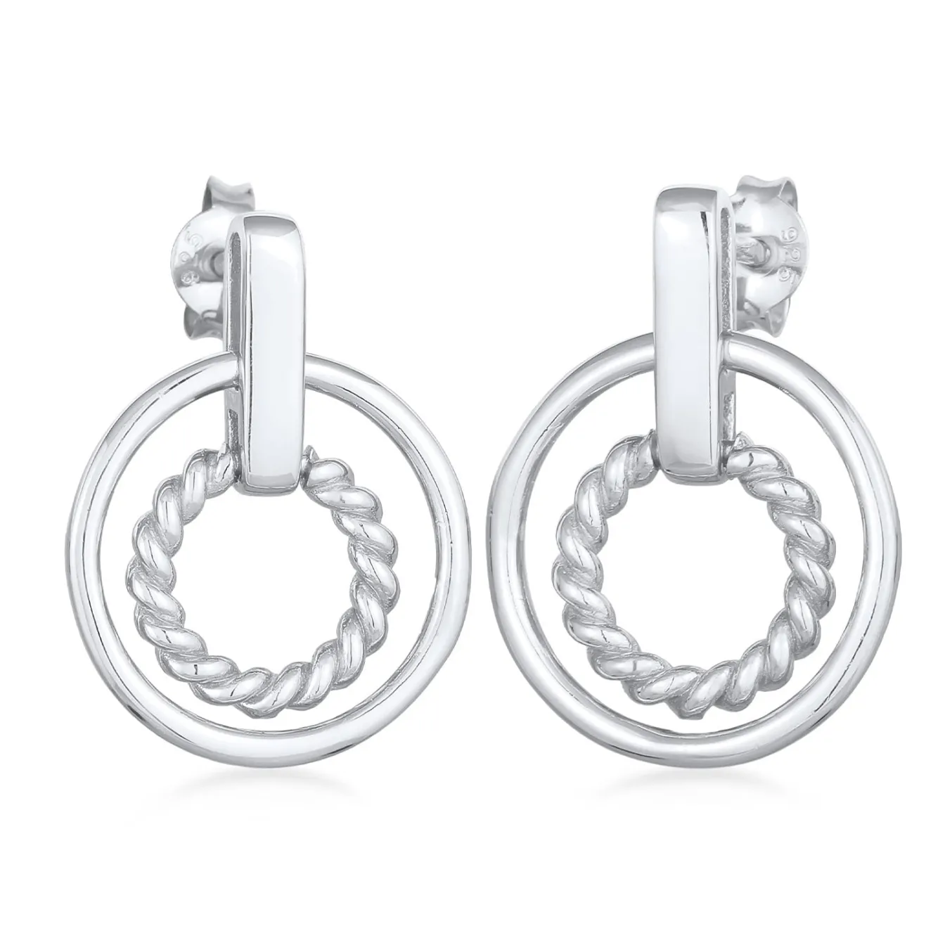 Elli "Ohrstecker Kreis Gedreht< Silber|Letzte Chance