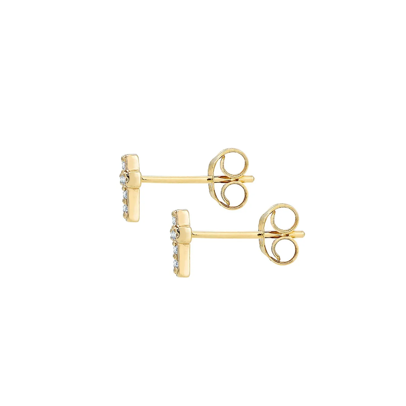 Elli "Ohrstecker Kreuz | Diamant ( Weiß, 0,06 ct )< Symbol-schmuck|Ohrringe