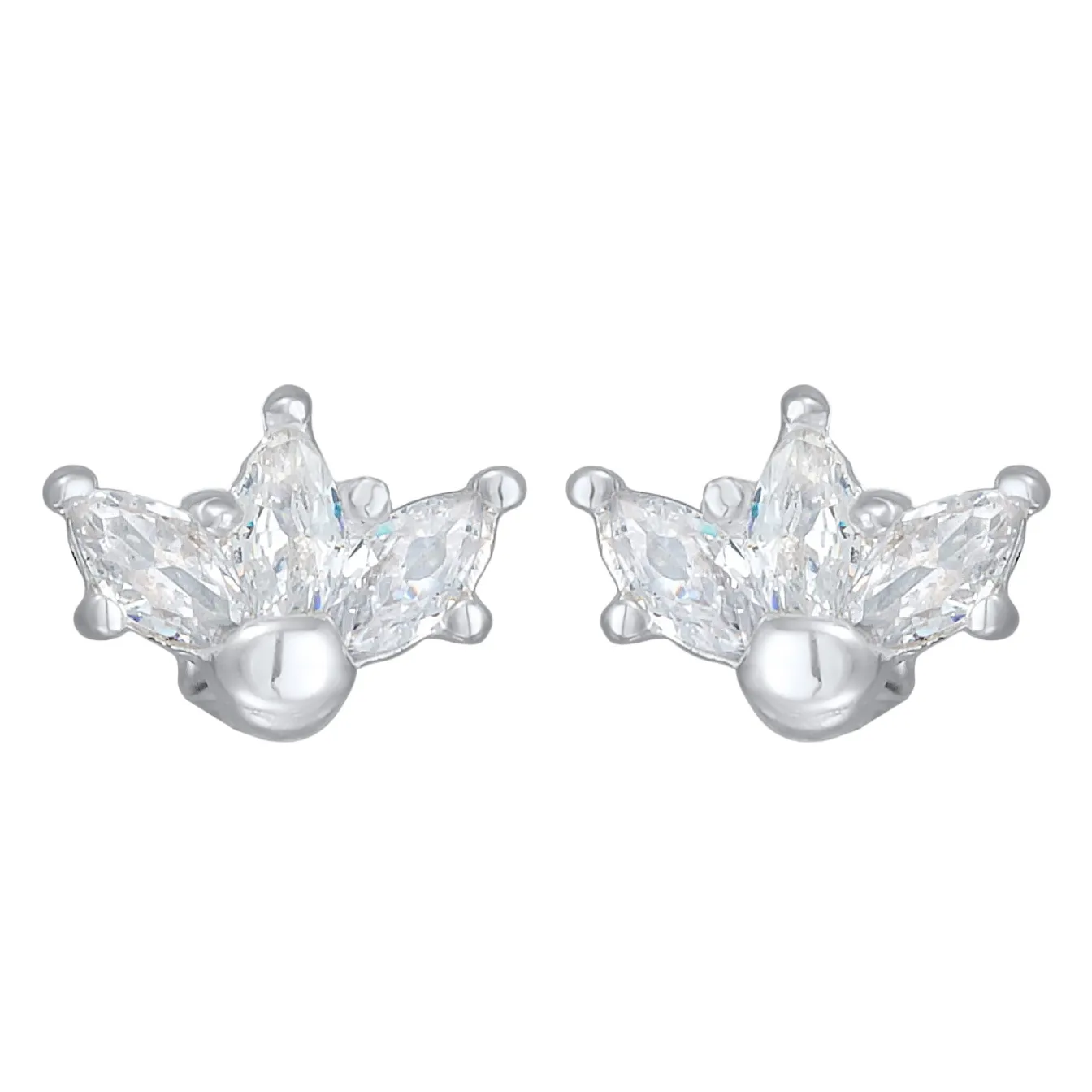 Elli "Ohrstecker Krone | Zirkonia (Weiß)< Symbol-schmuck|Ohrringe