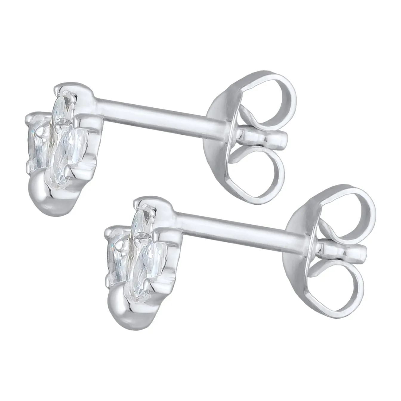 Elli "Ohrstecker Krone | Zirkonia (Weiß)< Symbol-schmuck|Ohrringe