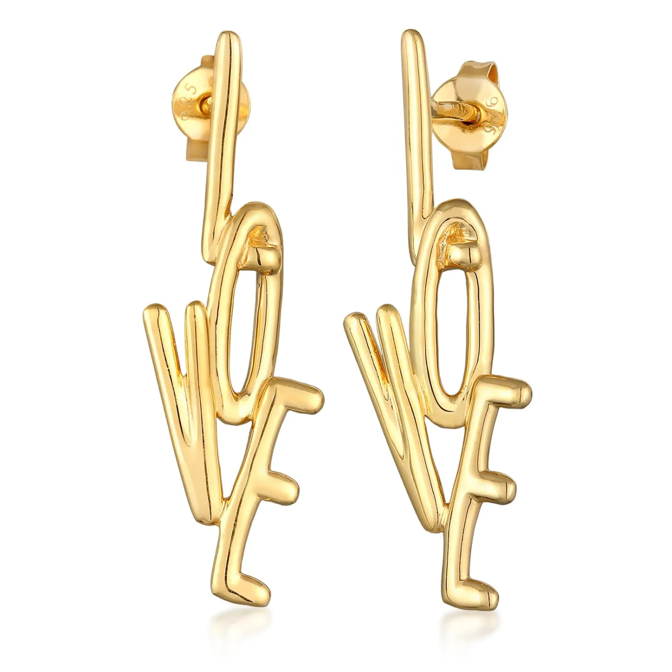Elli "Ohrstecker Love< Vergoldet|Personalisierter Schmuck
