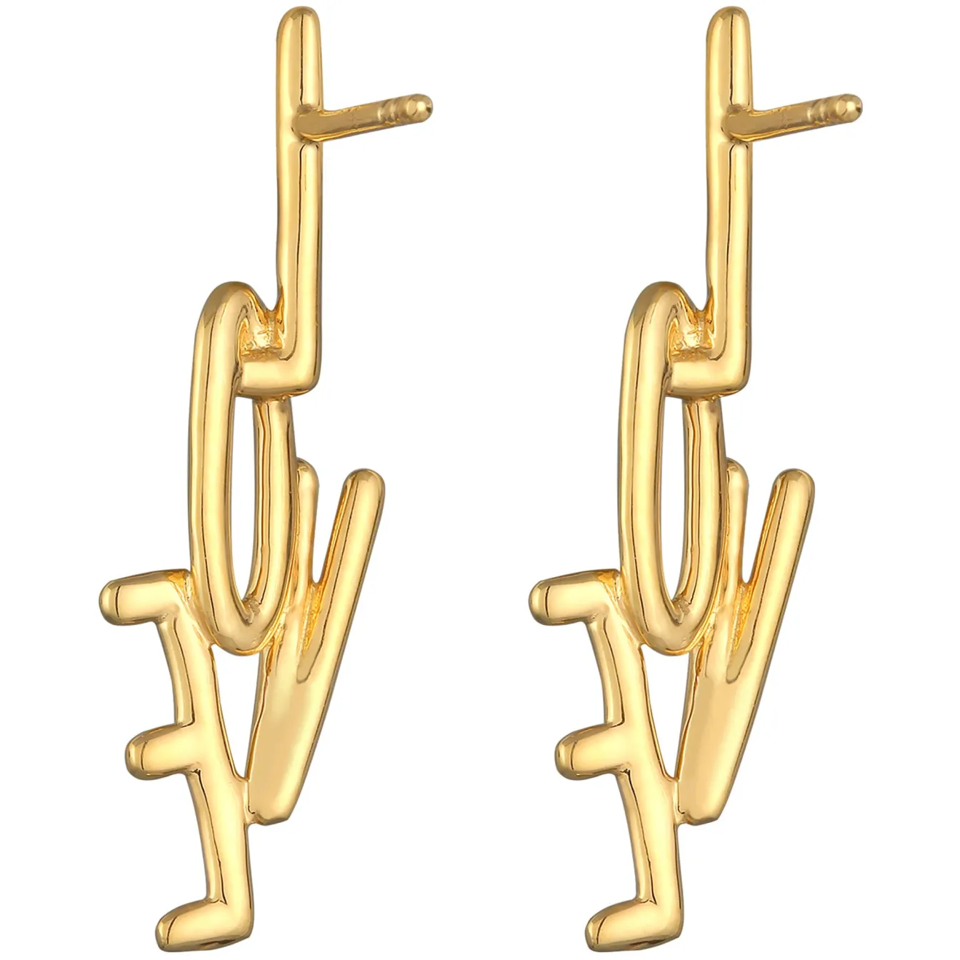 Elli "Ohrstecker Love< Vergoldet|Personalisierter Schmuck
