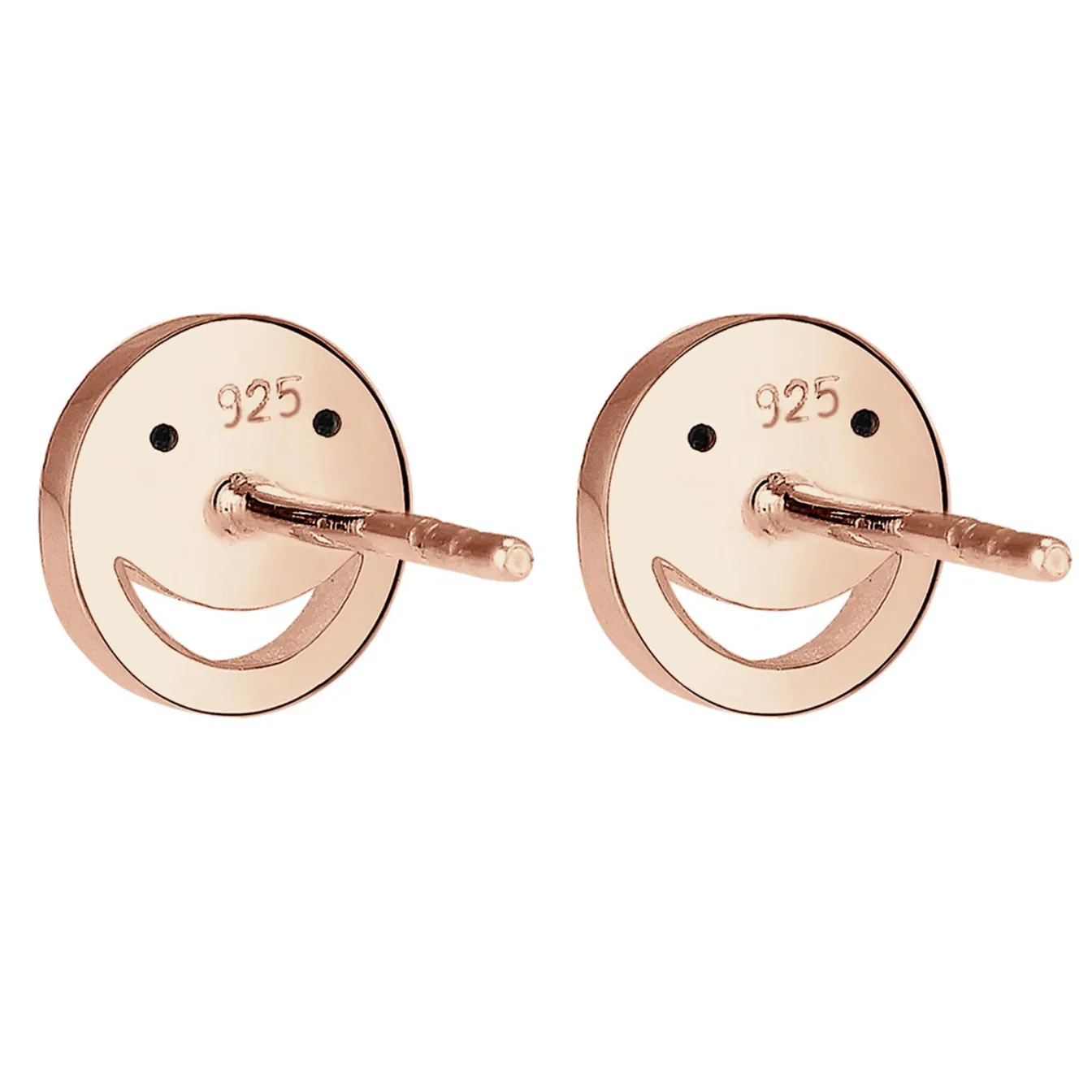Elli "Ohrstecker mit Smiling Face | Kristall (Weiß)< Roségold|Ohrringe