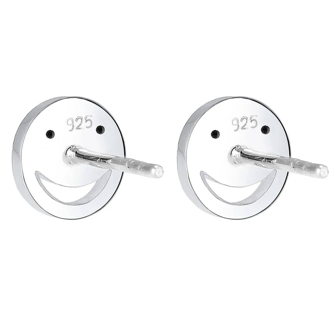 Elli "Ohrstecker mit Smiling Face | Kristall (Weiß)< Roségold|Ohrringe