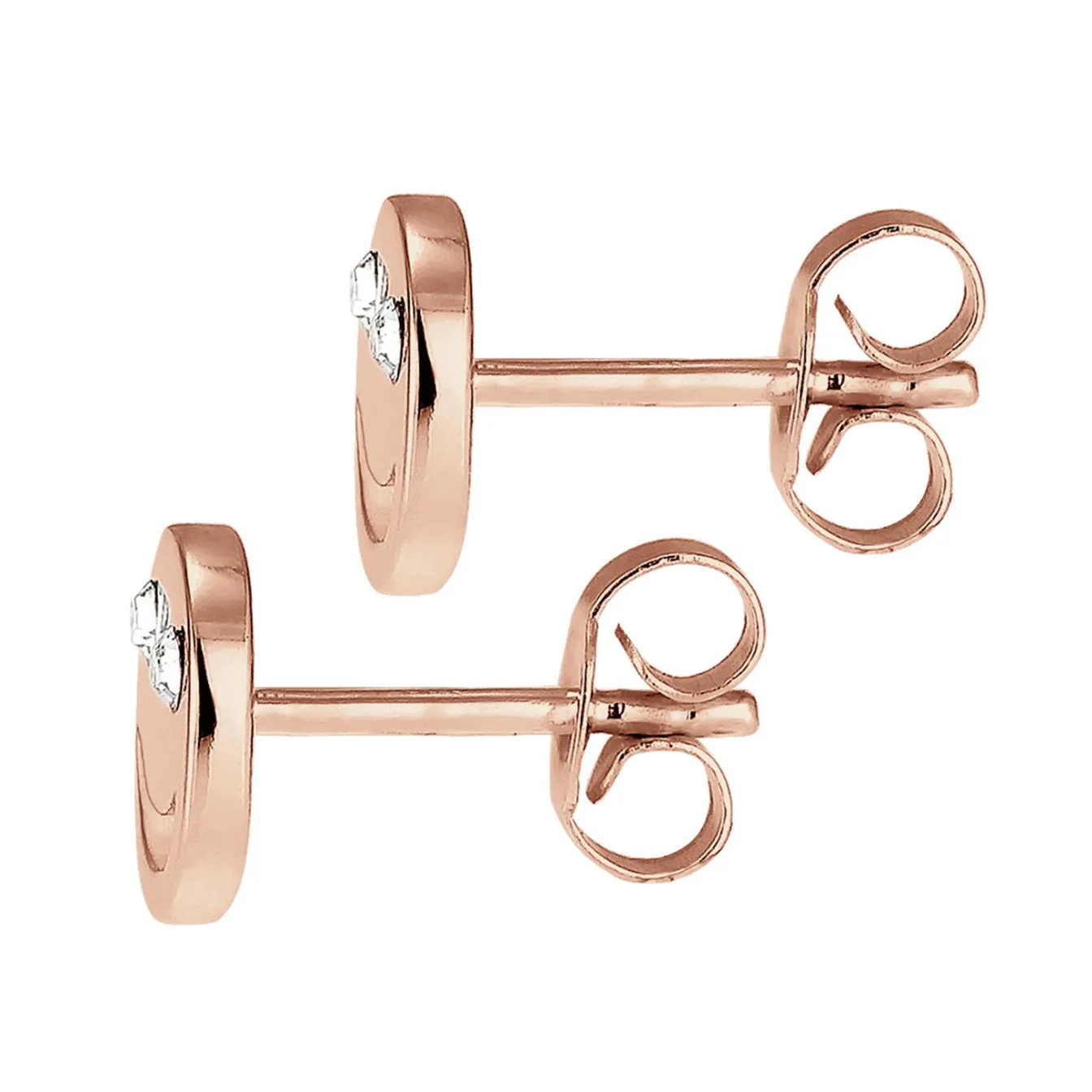 Elli "Ohrstecker mit Smiling Face | Kristall (Weiß)< Roségold|Ohrringe