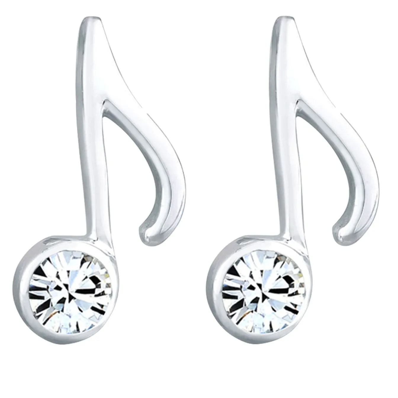 Elli "Ohrstecker Note | Kristall (Weiß)< Symbol-schmuck|Ohrringe