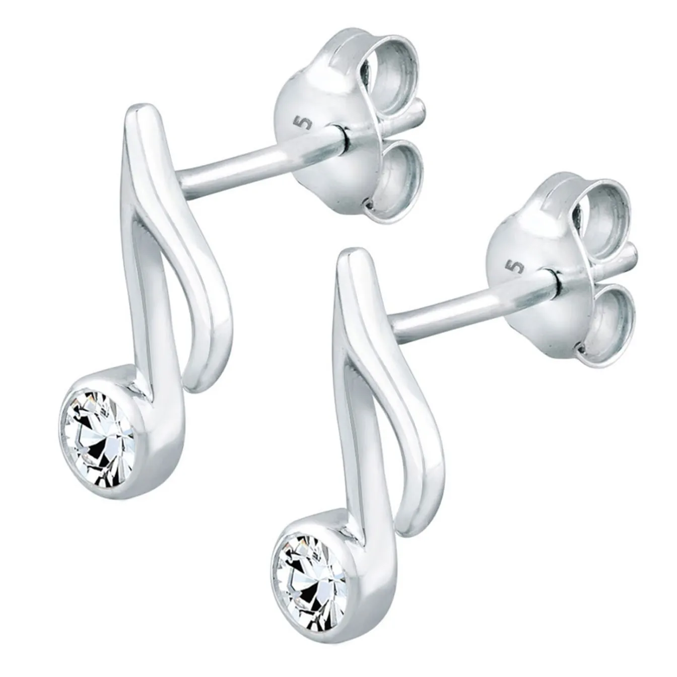 Elli "Ohrstecker Note | Kristall (Weiß)< Symbol-schmuck|Ohrringe