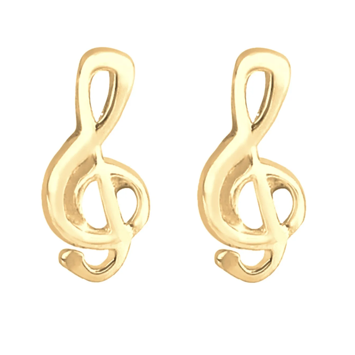 Elli "Ohrstecker Notenschlüssel< Vergoldet|Symbol-schmuck
