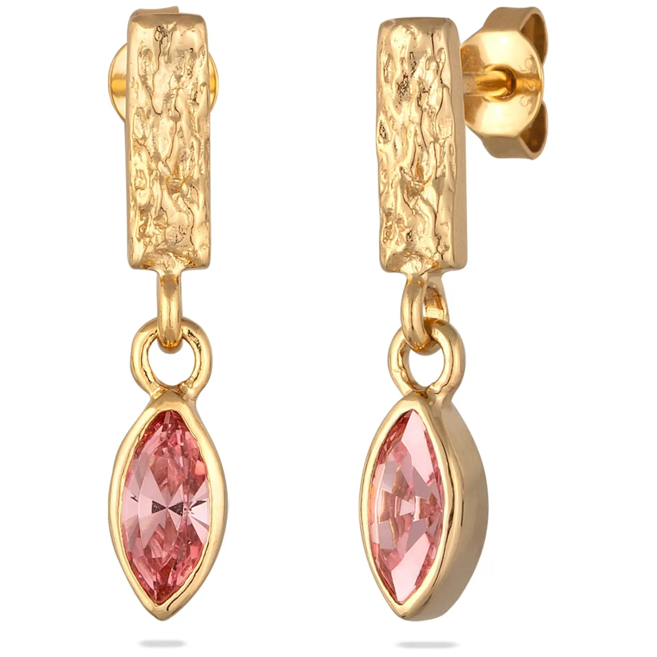 Elli "Ohrstecker Organic | Glas Kristalle (Rosé)< Vergoldet|Ohrringe