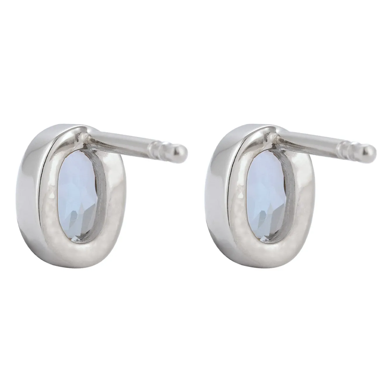 Elli "Ohrstecker Oval | Topas (Hellblau)< Vergoldet|Ohrringe