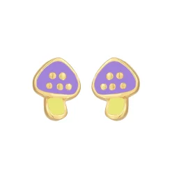Elli "Ohrstecker Pilz | Emaille (Lila)< Symbol-schmuck|Ohrringe