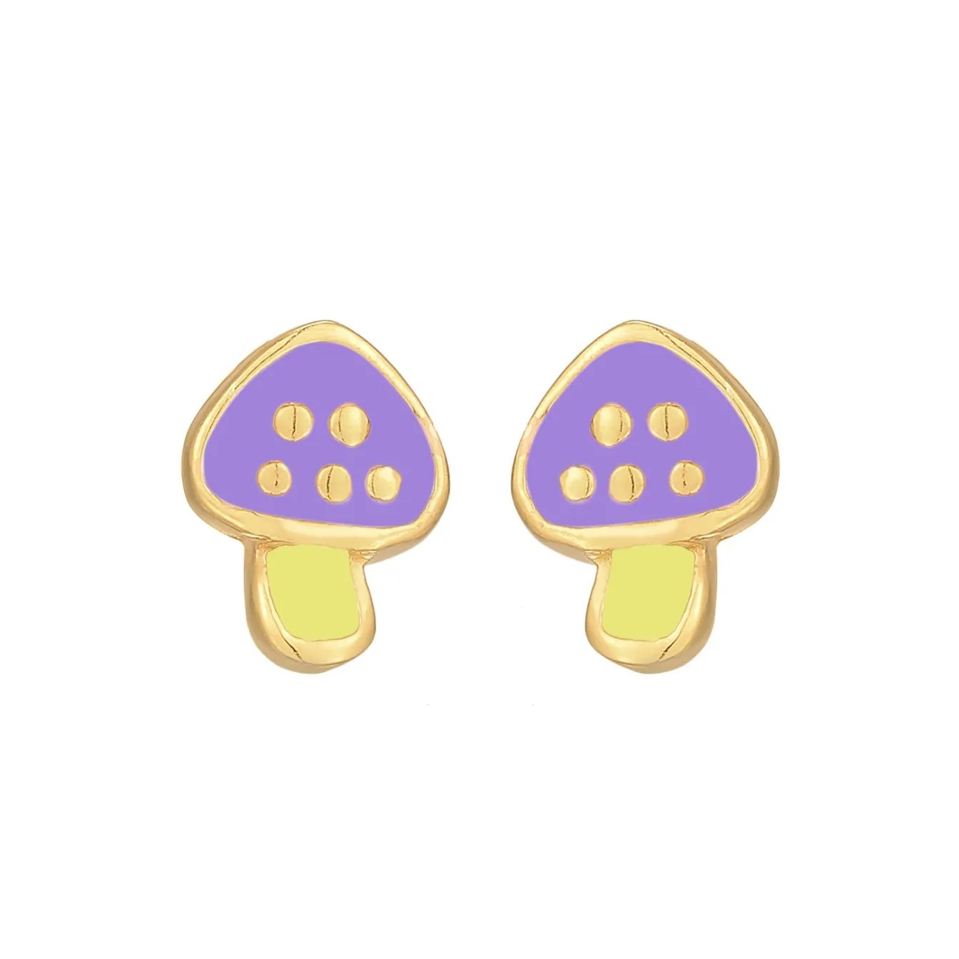 Elli "Ohrstecker Pilz | Emaille (Lila)< Symbol-schmuck|Ohrringe