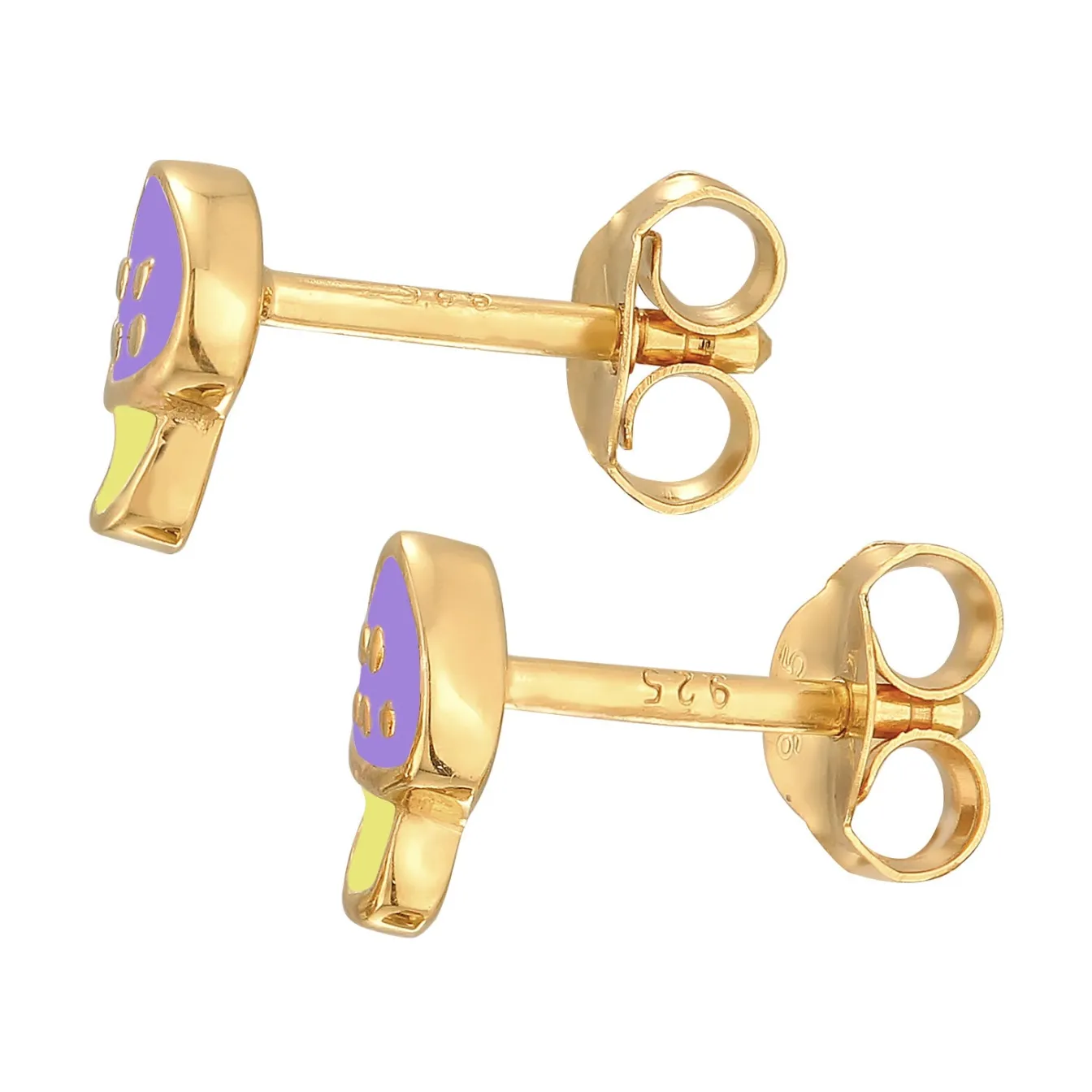 Elli "Ohrstecker Pilz | Emaille (Lila)< Symbol-schmuck|Ohrringe