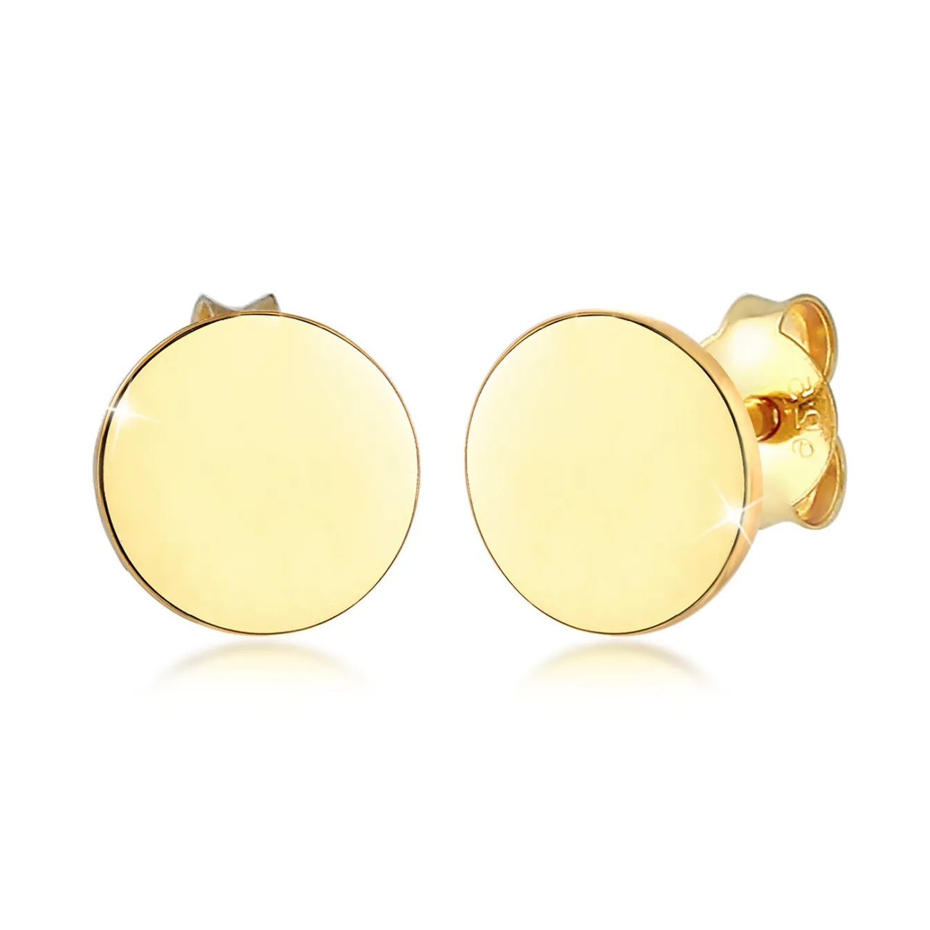 Elli "Ohrstecker Plättchen Glanz< Roségold|Ohrringe