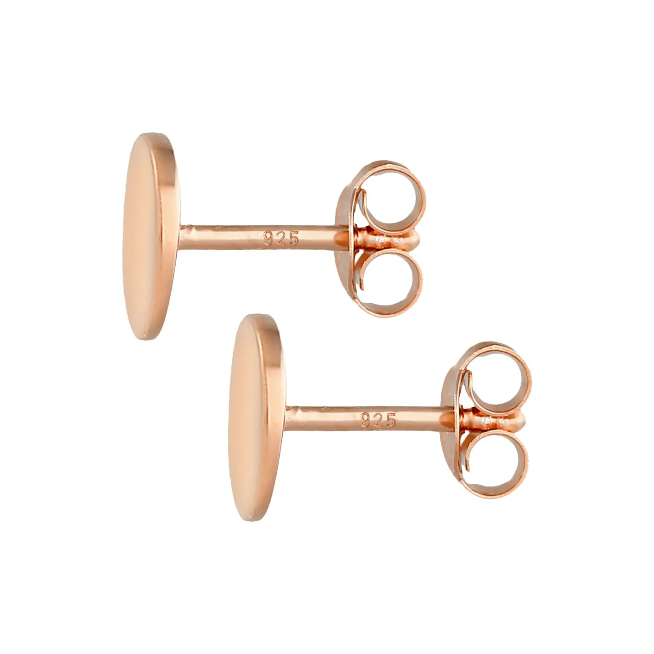 Elli "Ohrstecker Plättchen Glanz< Roségold|Ohrringe