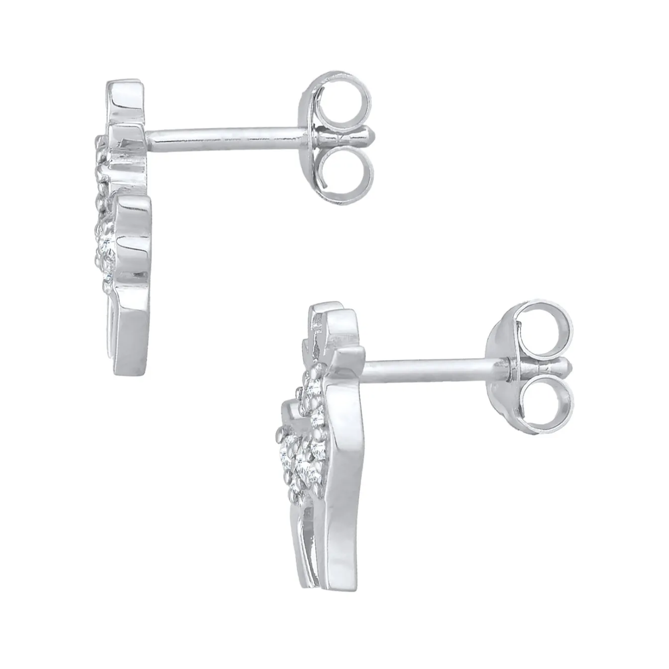 Elli "Ohrstecker Rentier | Zirkonia (Weiß)< Ohrringe|Silber