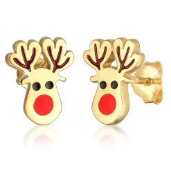 Elli "Ohrstecker Rentier Weihanchten | Emaille<Kinder Kinderschmuck