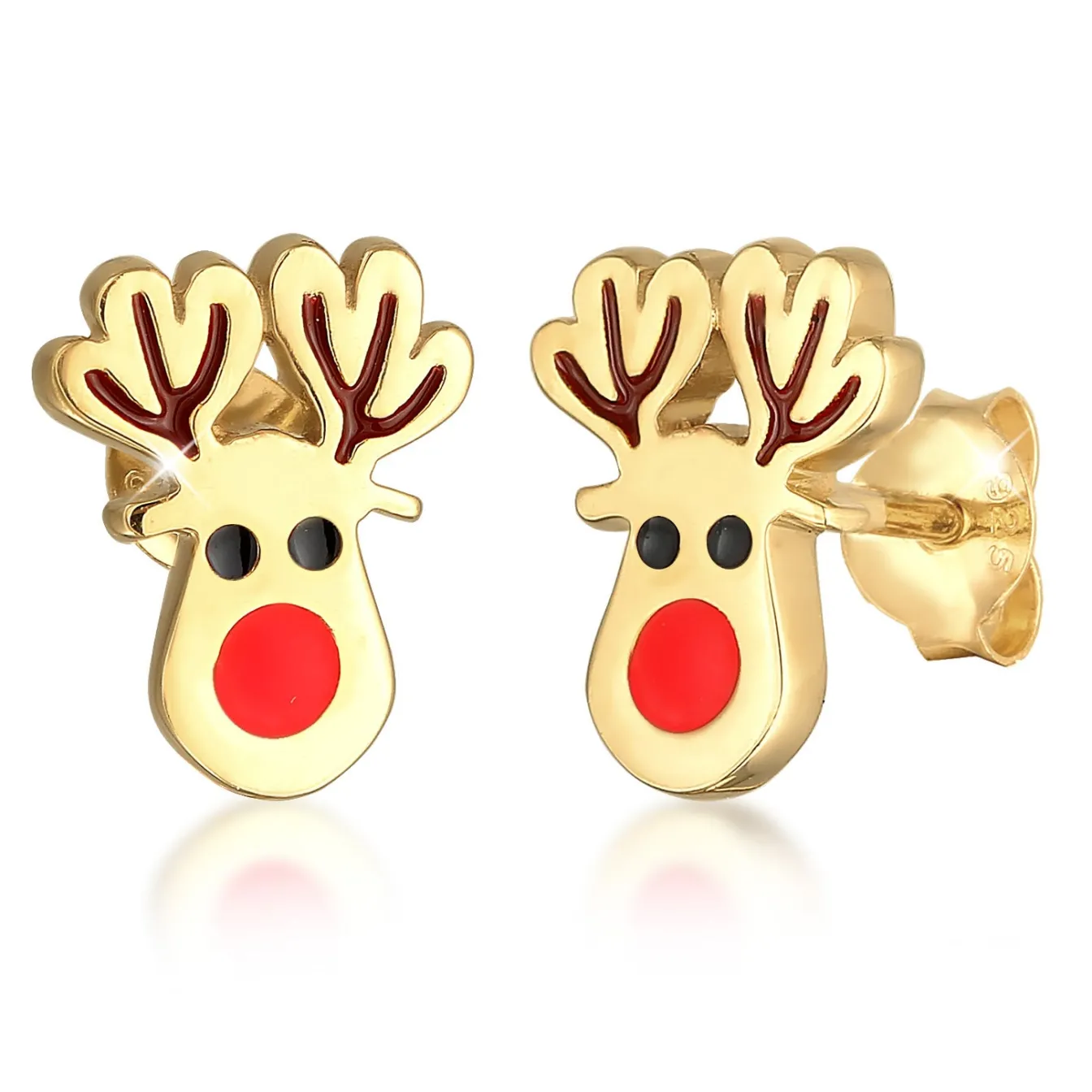 Elli "Ohrstecker Rentier Weihanchten | Emaille<Kinder Kinderschmuck