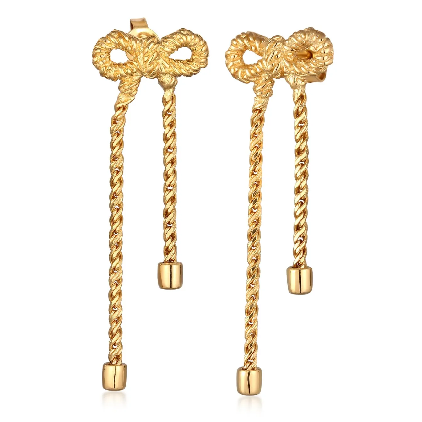 Elli "Ohrstecker Schleife< Vergoldet|Symbol-schmuck
