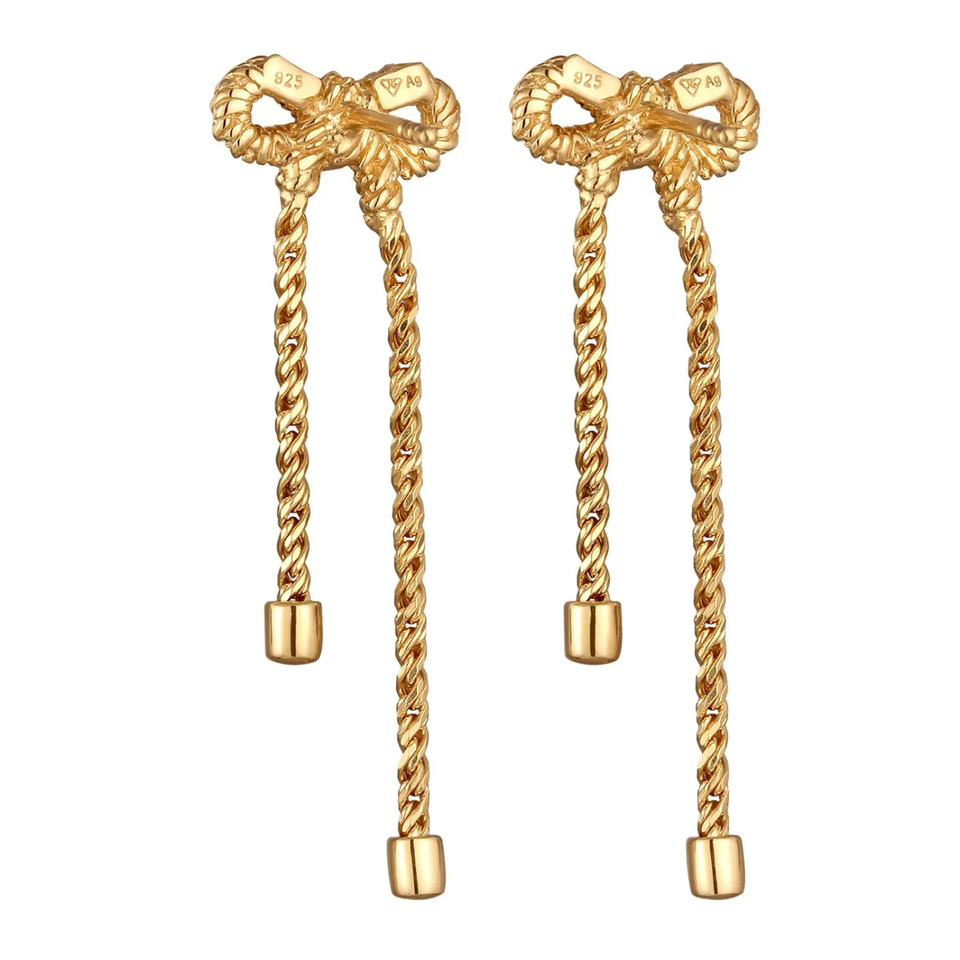 Elli "Ohrstecker Schleife< Vergoldet|Symbol-schmuck