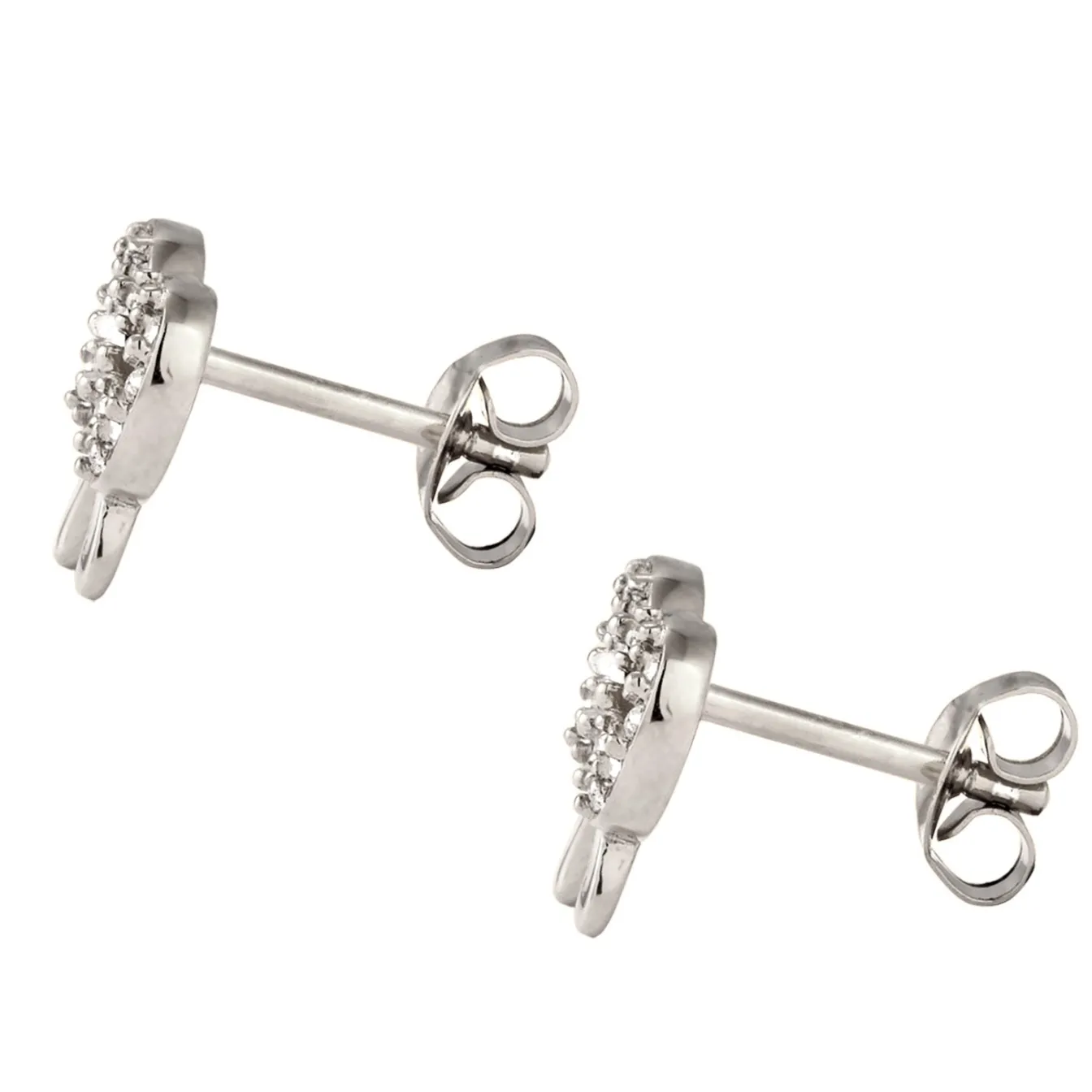 Elli "Ohrstecker Schleife | Glas Kristalle (Weiß)< Vergoldet|Symbol-schmuck