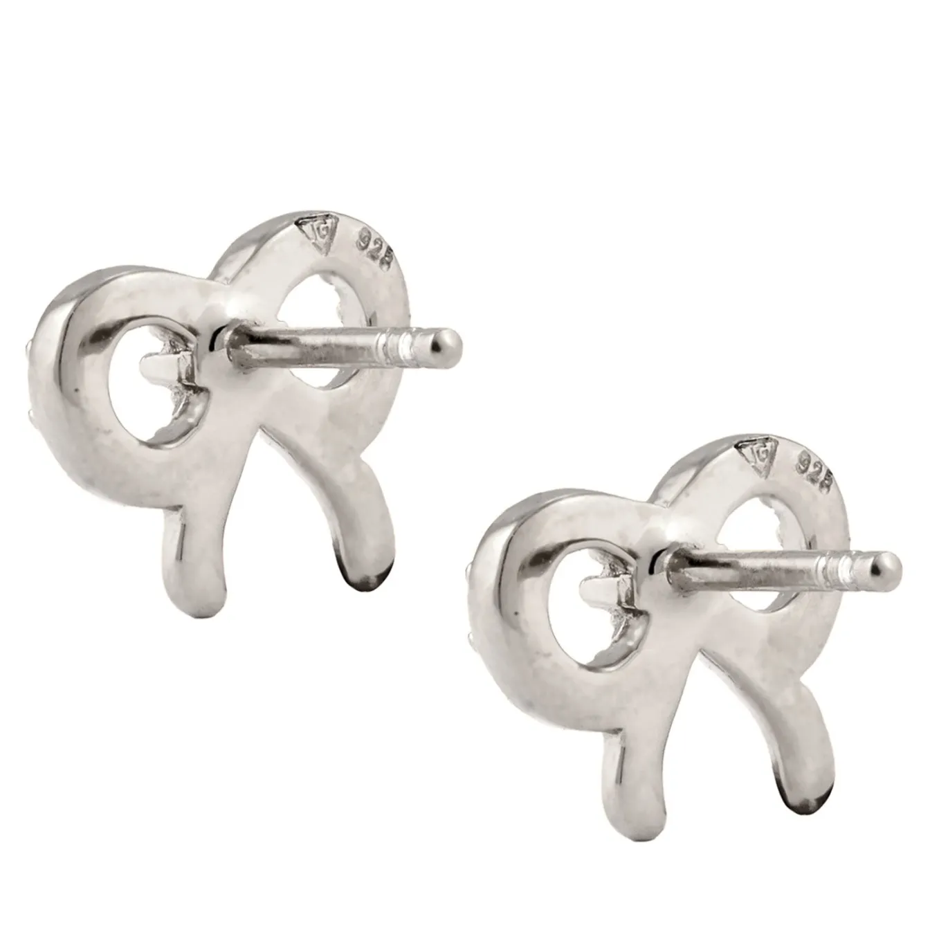 Elli "Ohrstecker Schleife | Glas Kristalle (Weiß)< Vergoldet|Symbol-schmuck
