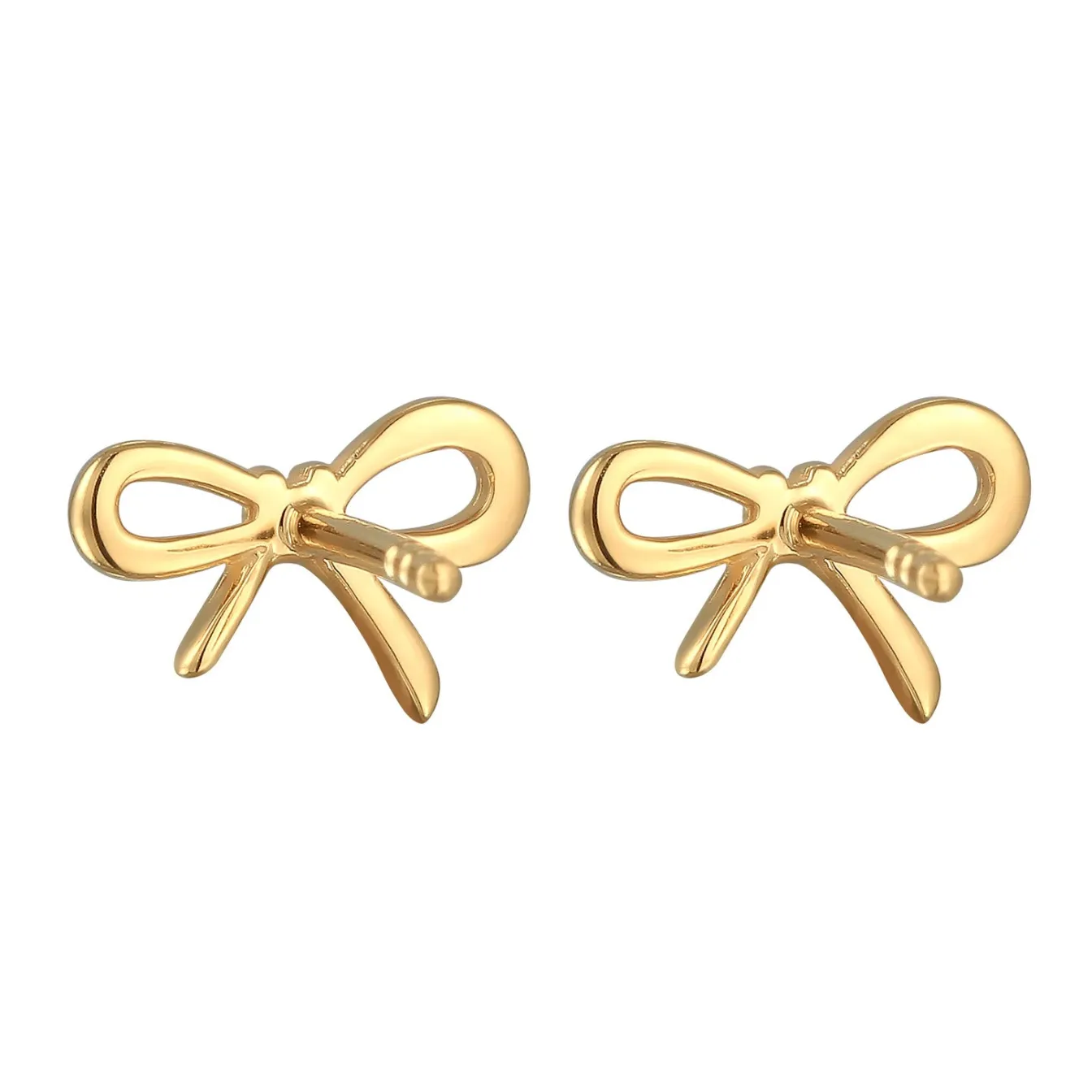 Elli "Ohrstecker Schleife | Zirkonia (Weiß)< Vergoldet|Symbol-schmuck