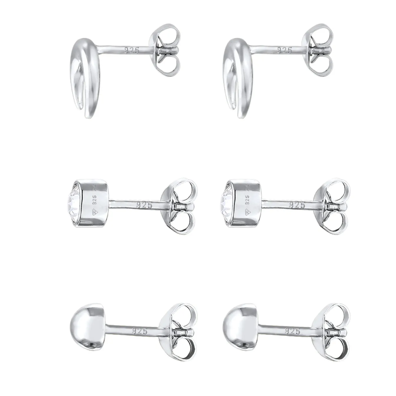 Elli "Ohrstecker Set Astro | Glas Kristalle (Weiß)< Vergoldet|Symbol-schmuck