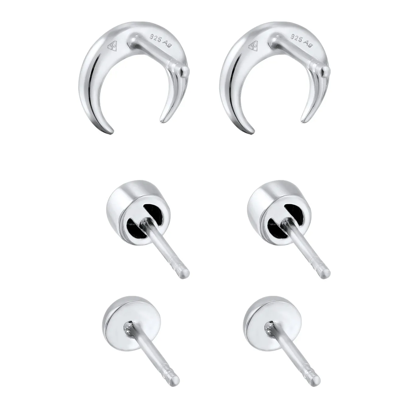 Elli "Ohrstecker Set Astro | Glas Kristalle (Weiß)< Vergoldet|Symbol-schmuck