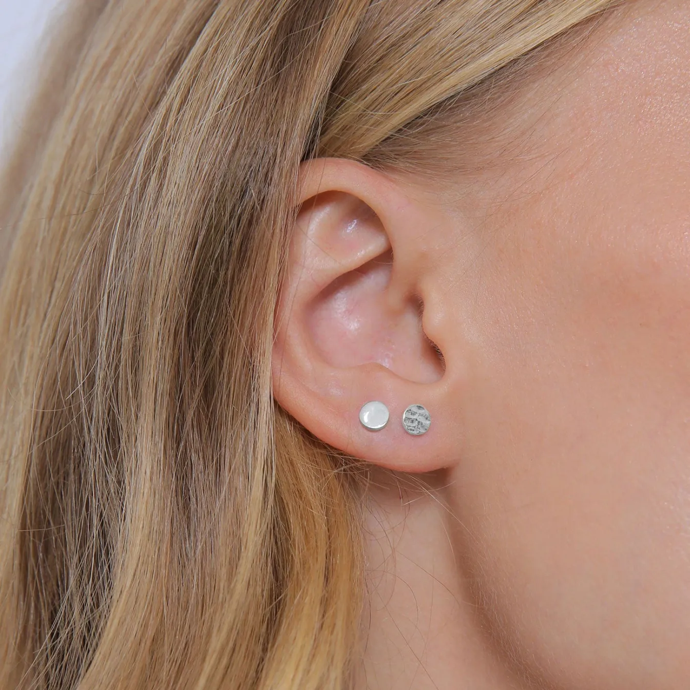 Elli "Ohrstecker Set Gehämmert & Glänzend< Roségold|Ohrringe