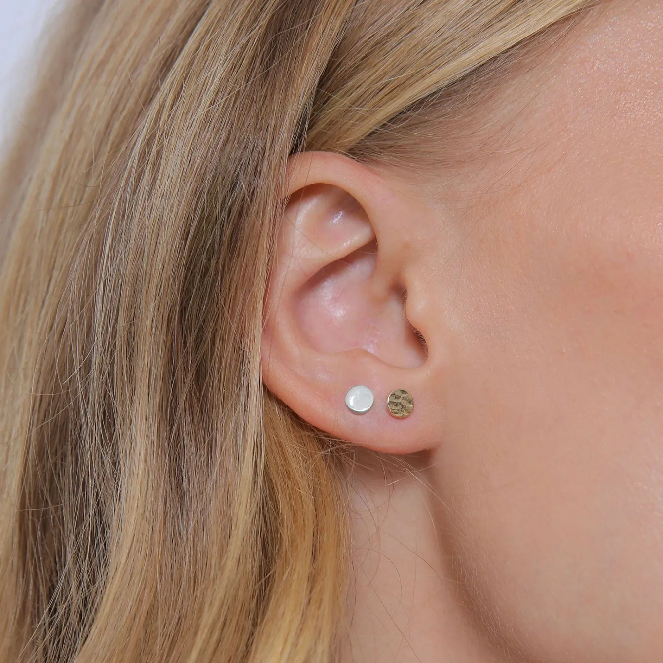 Elli "Ohrstecker Set Gehämmert & Glänzend< Roségold|Ohrringe